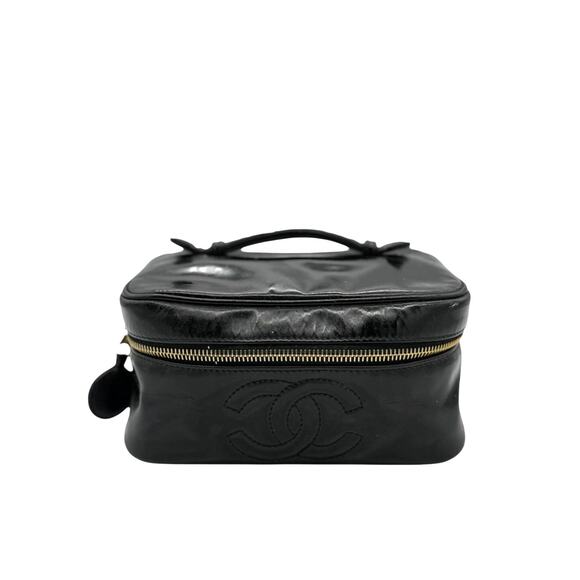 Vintage Chanel Black Patton Vanity Bag*Beautiful Vintage Condition*Hologram - Picture 1 of 13